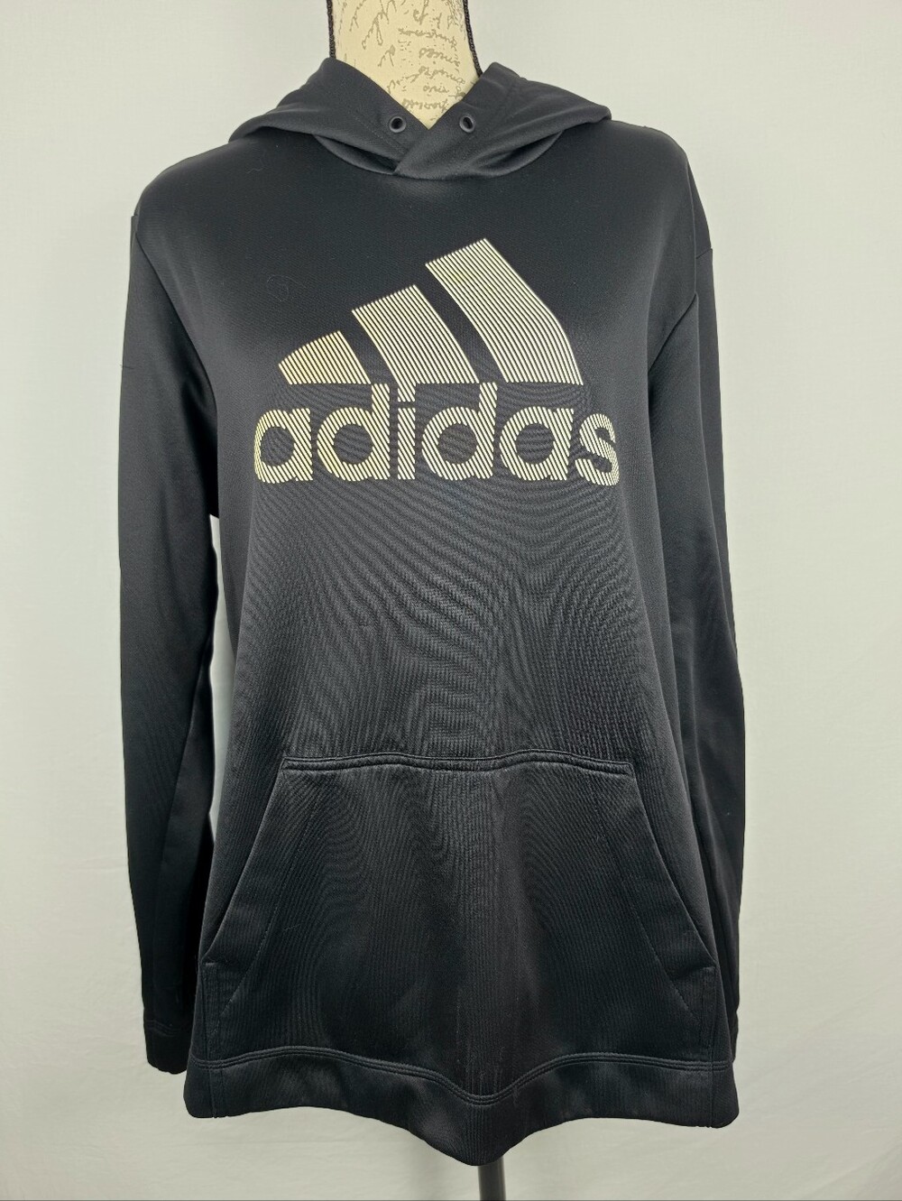Adidas Charcoal Gray Hoodie with Recycled Polyester Blend